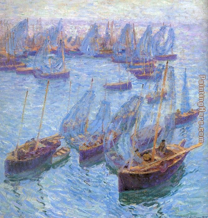 Breton Fishing Boats painting - Bernhard Gutmann Breton Fishing Boats art painting